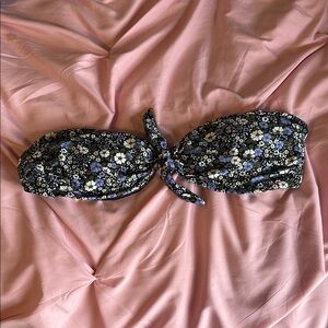 GAP Blue and White Bandeau Bikini Top